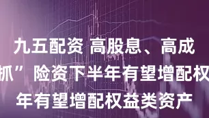 九五配资 高股息、高成长“两手抓” 险资下半年有望增配权益类资产